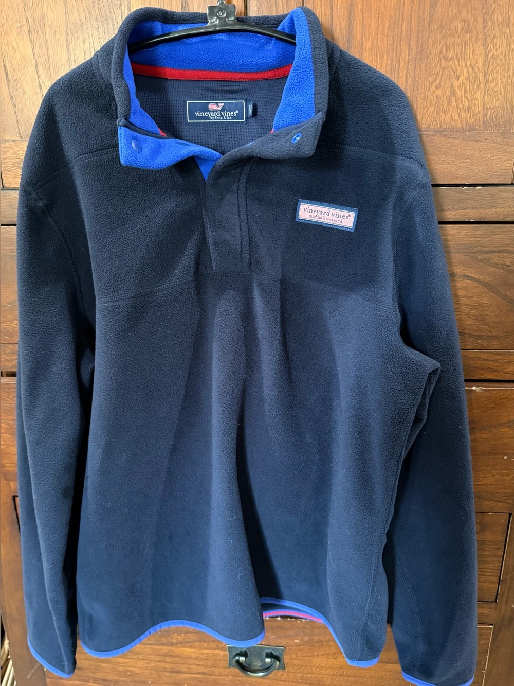 Vineyard Vines Men’s Small Harbor Fleece Quarter-Snap Pullover, Navy Blue